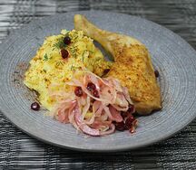 Окорочок конфи с картофельным пюре