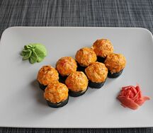 Запеченный острый с креветкой