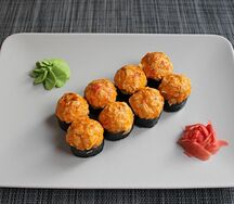 Запеченный острый с крабом