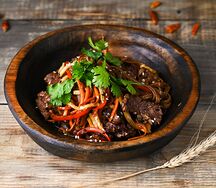 Гречневая лапша с говядиной