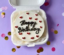 Бенто-торт №4 белый Happy birthday