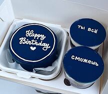 Комбо бенто + тортостаканы Happy Birthday красный бархат 