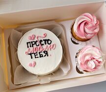 Набор десертов (бенто-торт и 2 капкейка)