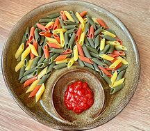 Цветные макарошки с сыром