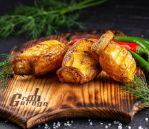 Картофель с салом на углях