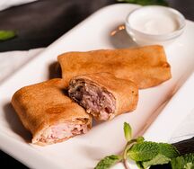 Блинчики с ветчиной и грибами
