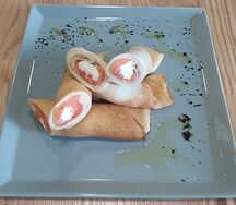 Венские блинчики с сёмгой и сливочным сыром