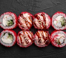 Запеченный ролл с креветкой