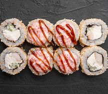 Запеченный ролл с курицей