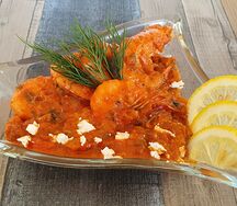Креветки Саганаки
