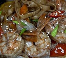 Лапша удон с креветками