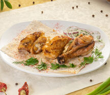 Шашлык из курицы с картофелем фри