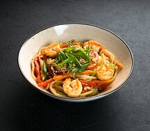 Удон с креветками