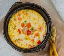 Уха из форели и горбуши по-фински