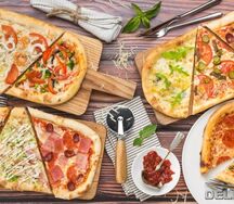 Акция! пицца чикен песто и пицца с копчёной курицей и грибами