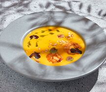 Тыквенный крем суп с креветками