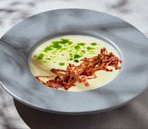 Картофельный крем-суп с беконом