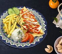 Мясо по Венецианский с курицей
