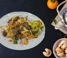 Жареная картошка с говядиной
