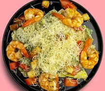 Салат Цезарь с креветками