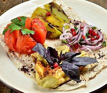 Овощи, запечённые на мангале