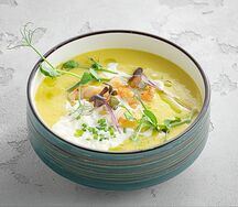 Кукурузный крем суп с креветкой