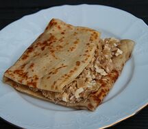 Блины с капустой и яйцом