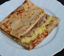 Блины с грибами и картошкой