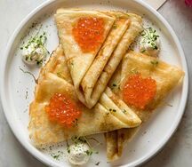 Блины с красной икрой