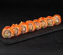 Ролл с камчатским крабом и креветкой