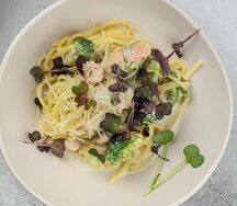 Паста с сёмгой и горбушей