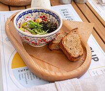 Окрошка с лососем шеф-посола