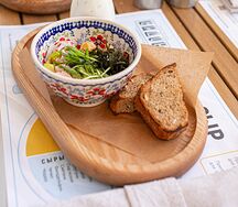 Окрошка с креветками