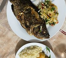 Poisson braisé attiéké