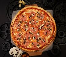 С ветчиной и грибами