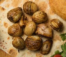 Картошка с курдюком на мангале