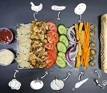 Шаурма на углях по-мексикански с курицей