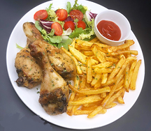 Frites et poulet