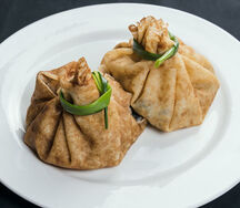 Блины с курицей и грибами