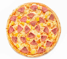 Пицца с ветчиной и ананасом