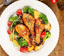 Cuisse de poulet et légumes
