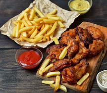 Poulet grillé frite