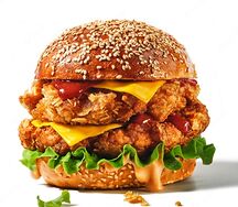 Double chicken burger & frites