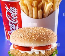 Chicken burger, des frites & une boisson 