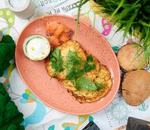 Драники с лососем