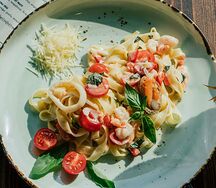Феттуччини с морепродуктами