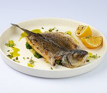 Сибас с овощами