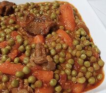 Petit pois viande de bœuf étuvé aux fines herbes