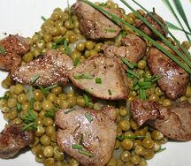 Petit pois foie de bœuf aux fines herbes