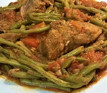 Haricot vert a la viande étuvée aux fines herbes